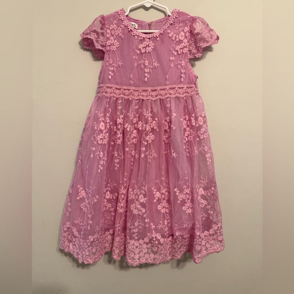 Kids Pink Lace Dress